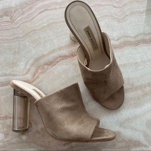 Zara faux suede mules